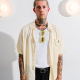 STAPLE BUTTON UP LEMON (S,M) **FINAL SALE**