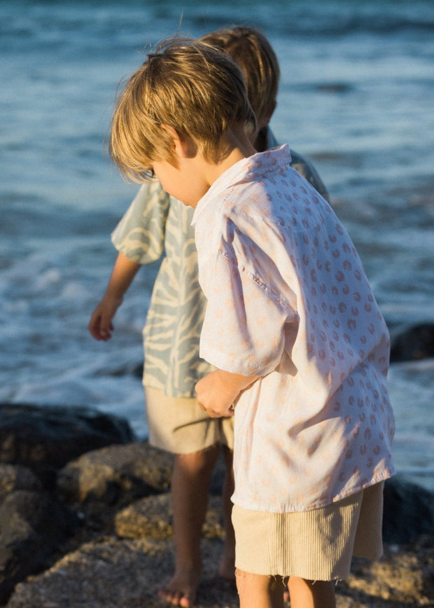 LEOPARD MINI BUTTON UP PINK