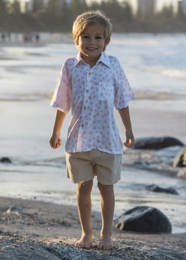 LEOPARD MINI BUTTON UP PINK